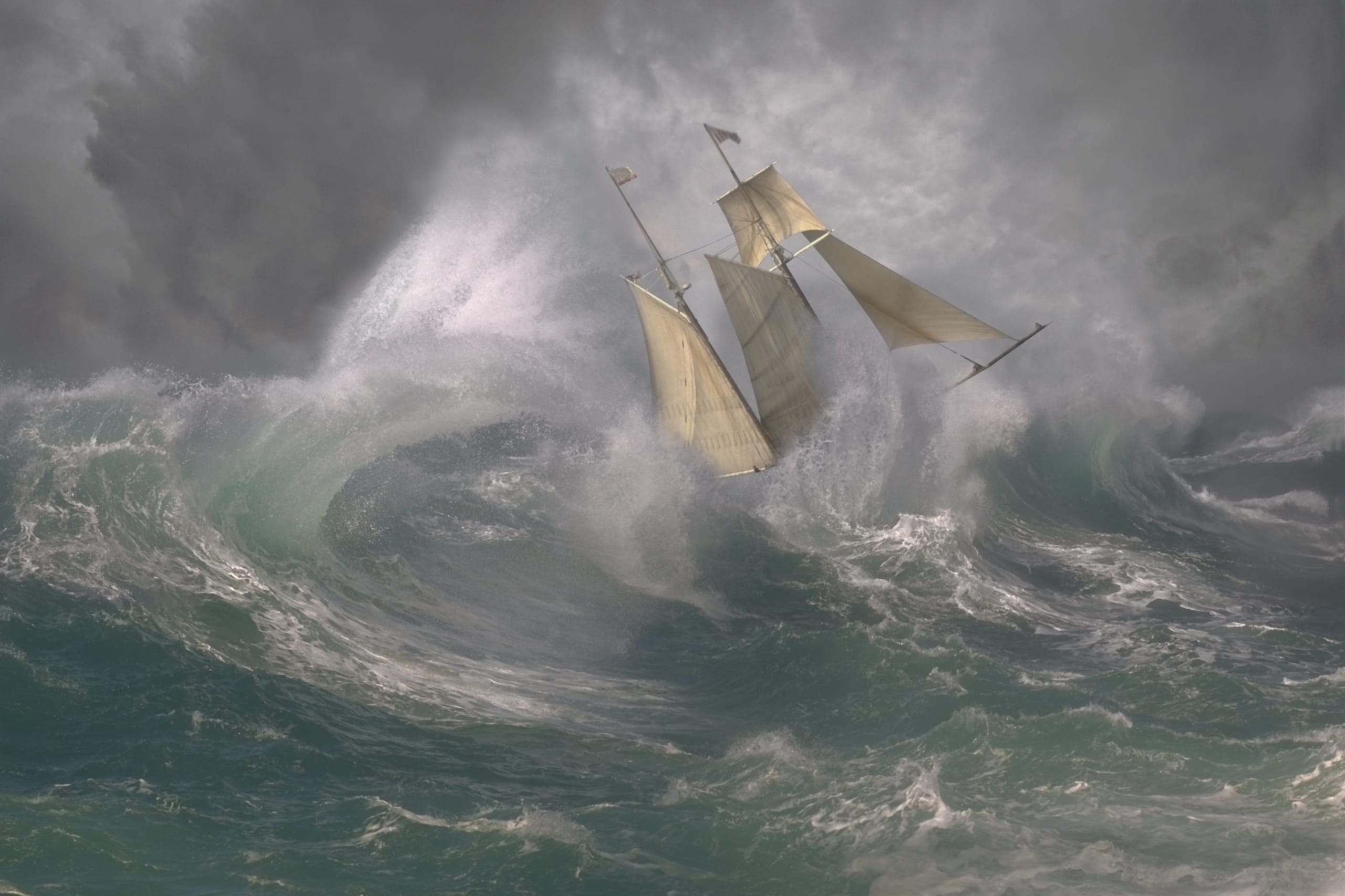 Sailing Ship During a Storm